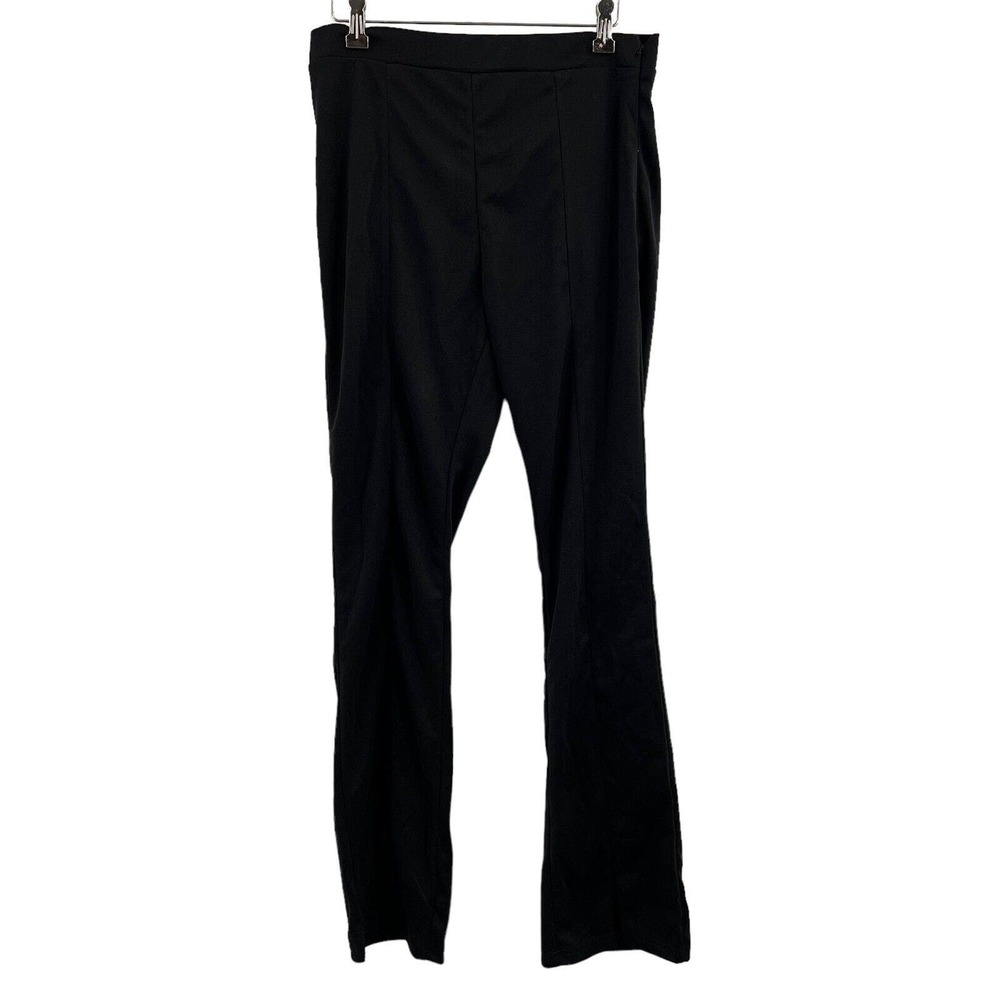 ASOS DESIGN Black High Waisted‎ Ponte Skinny Trouser Split Front Size 8 New